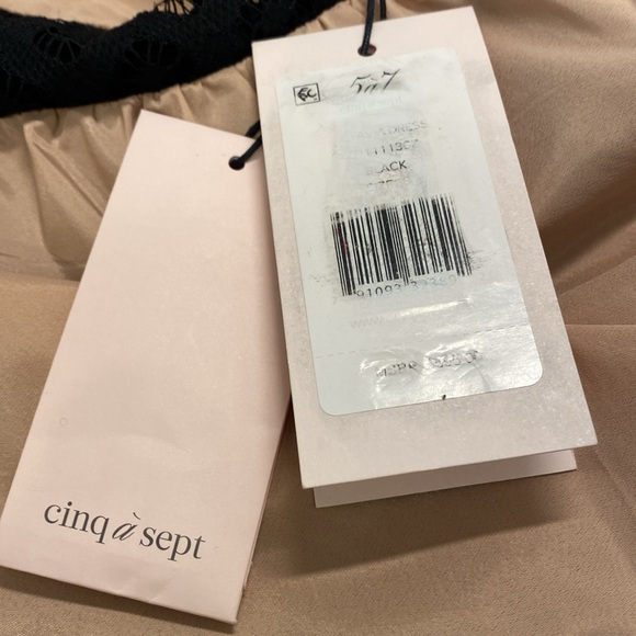 NWT cinq a sept Black Dress w/ tan lining. - Picture 12 of 12